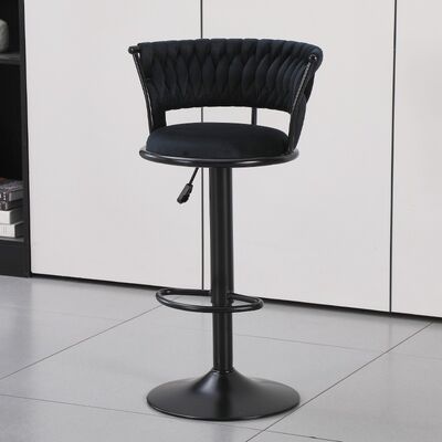 よい価格 ベルベットチェアシートバースツール、ラップアラウンド背もたれ付き、高さ80〜100cm、モダンなバー家具用 オンライン